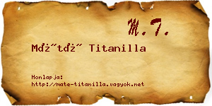 Máté Titanilla névjegykártya